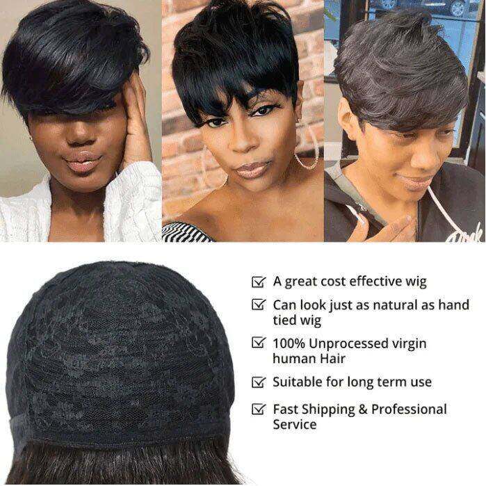 Superlove Glueless Pixie Cut Human Hair Wig Hot Boss Lady Short Wig