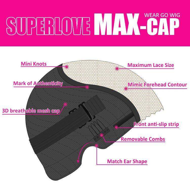 Glueless Max-cap Superlove Wear Go Pre-Cut 20 inch Body Wave Human Hair Wig