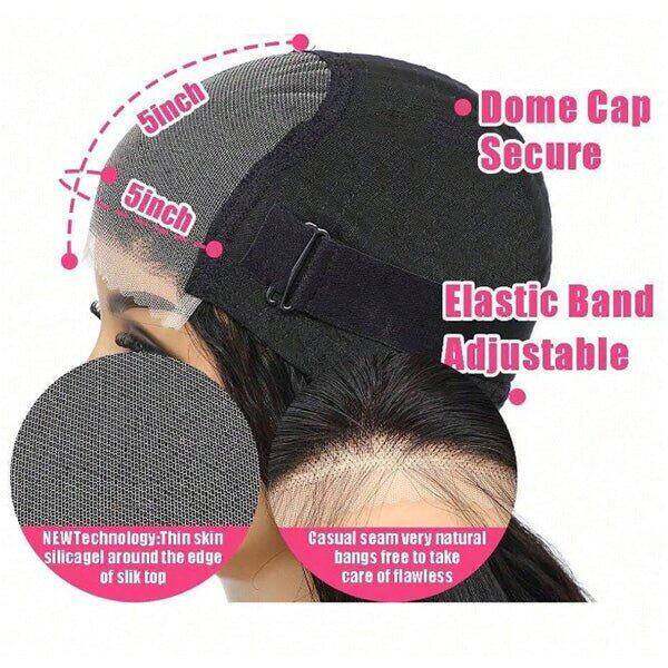 Glueless Max-cap Super Double Drawn 5X5 Straight BOB Wig 250% density