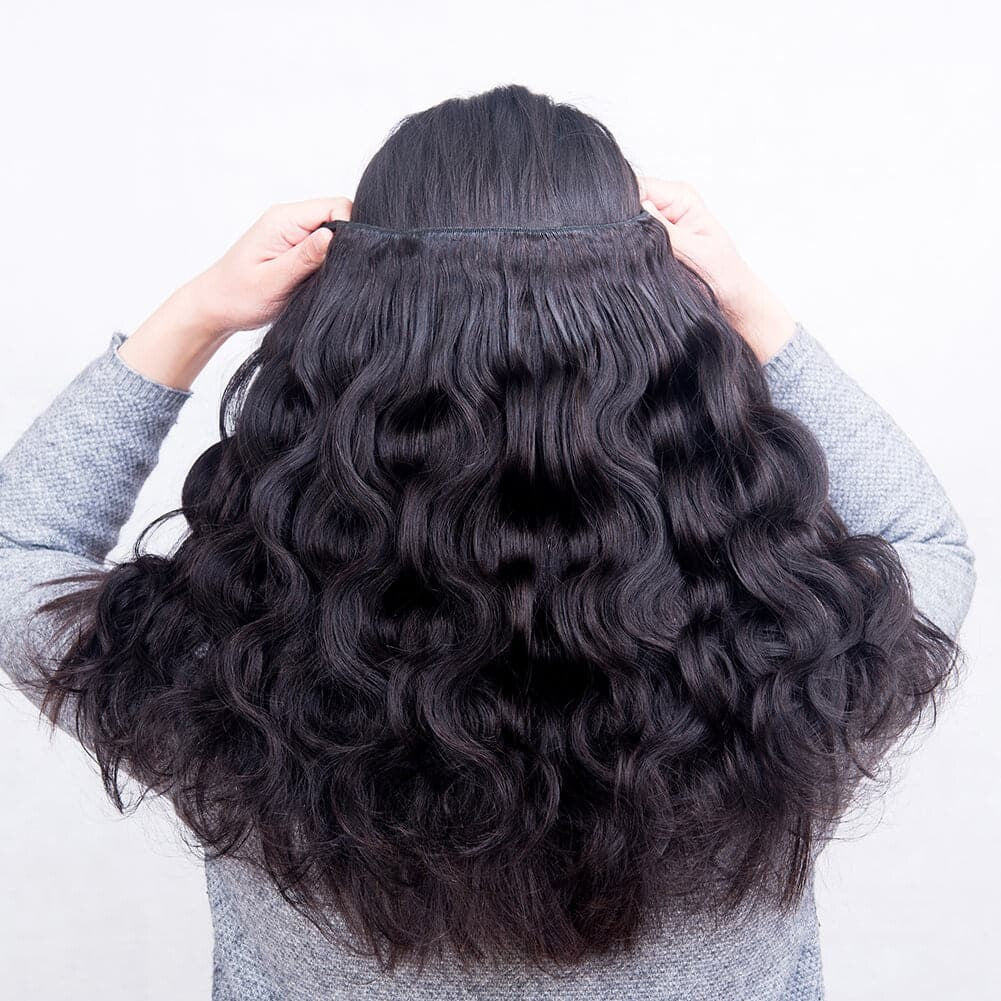 (B1) Body Wave 4 Bundles With 4X4 Transparent Lace Closure