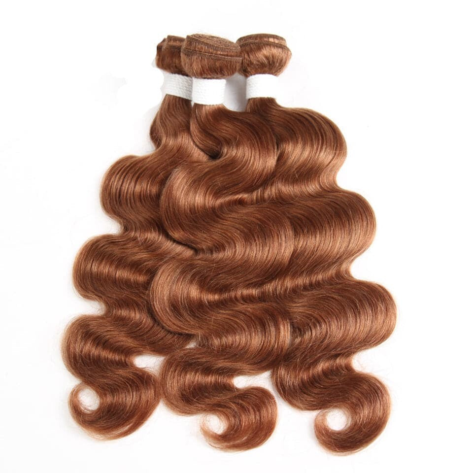 Color #30 body wave 4 Bundles 100% Virgin Human Hair Extension