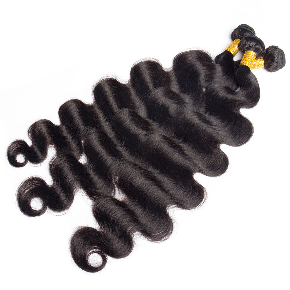 (B1) Body Wave 4 Bundles With 4X4 Transparent Lace Closure