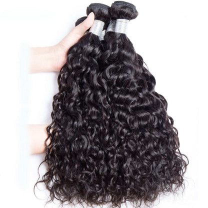 Water Wave Virgin Hair 3 Bundles Human Hair Extension 8-40 inches