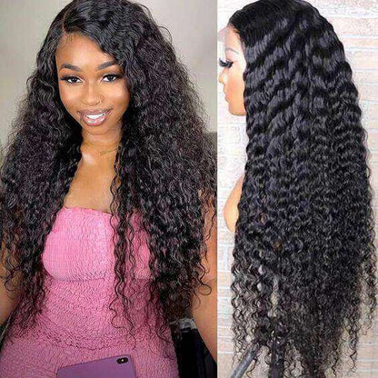 Glueless 4X4 Lace Closure Deep Wave 100% Remy Wig