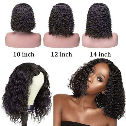 Lightning Deal 4x4 Lace Water Wave Bob Human Hair Wig
