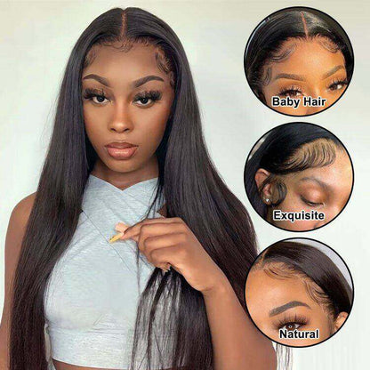 Glueless 4×4 Lace Closure Silk Straight Human Hair Wig