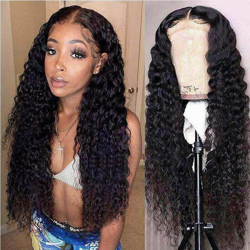 4x4 Lace Closure Wigs Water Wave Wig Pre Plucked with Baby Hair