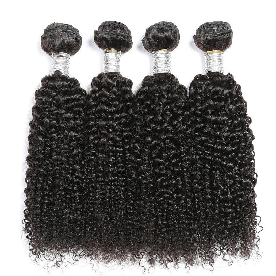 Kinky Curly 4 Bundles Virgin Human Hair Extensions 8-40 inches