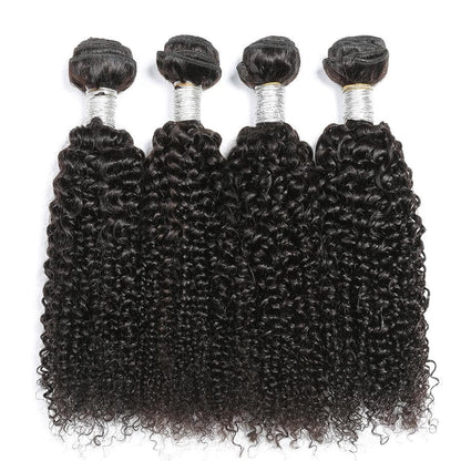 Kinky Curly 4 Bundles Virgin Human Hair Extensions 8-40 inches