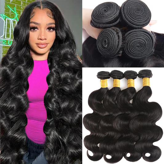 4 Bundles Body Wave Virgin Human Hair Extension 8-40 inches