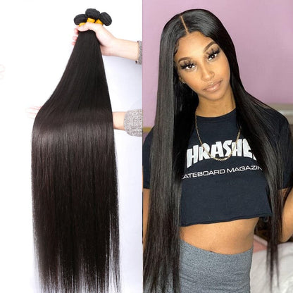 3 Bundles Straight Virgin Human Hair Extension 8-40 inches