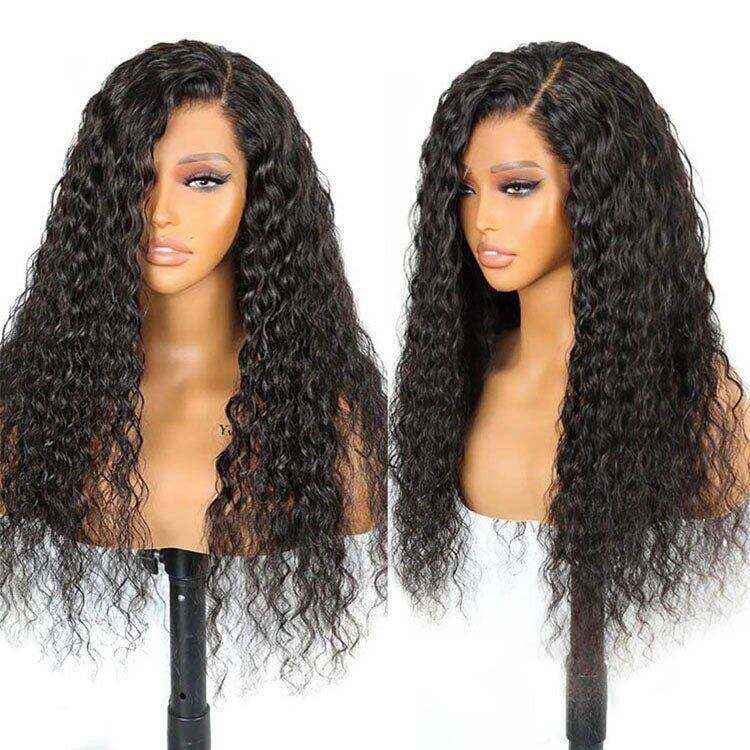 13x4 HD Transparent Lace Frontal Water Wave Wigs with Baby Hair