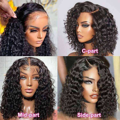 Superlove Glueless 4x4 Lace Frontal Water Wave Bob Human Hair Wig