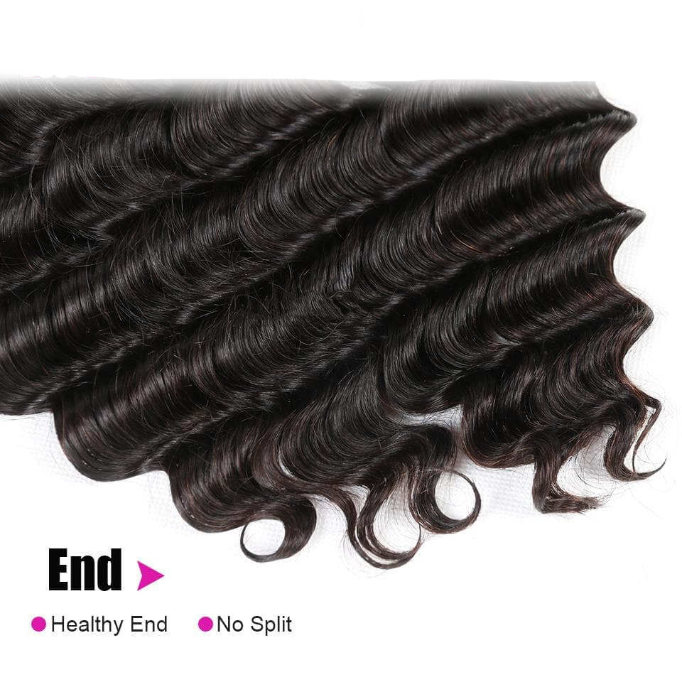 Loose Deep Wave 3 Bundles with 4x4 Closure / 13x4 Frontal 100% Human Hair extension