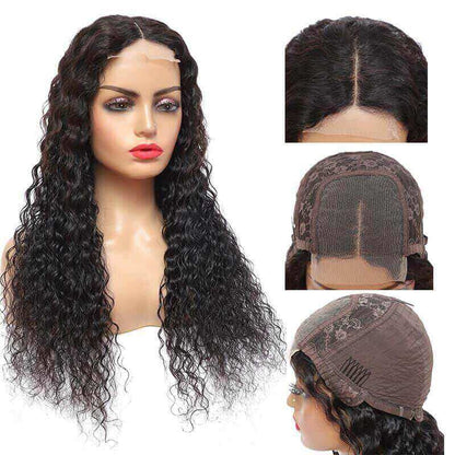 4X4 Lace Closure Wig Water Wave Human Hair Wet and Wave