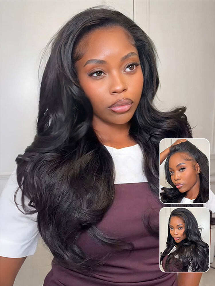 belvedon-Styled Butterfly Cut Layered Yaki Straight Glueless Install Half Wig With Draw-string Beginner Friendly