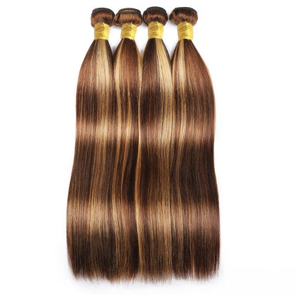 highlight #4/27 4 Bundles Straight Virgin Human Hair Extension