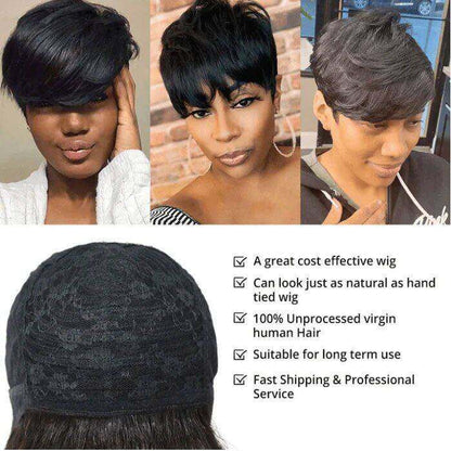 Superlove Glueless Pixie Cut Human Hair Wig Hot Boss Lady Short Wig
