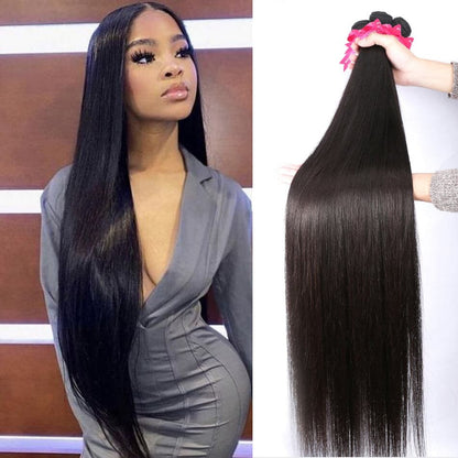 3 Bundles Straight Virgin Human Hair Extension 8-40 inches