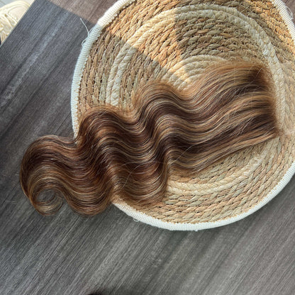 P4/27 Highlight Body Wave 4 Bundles With 4x4 Lace Closure Human Hair