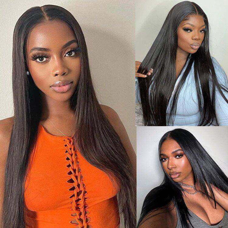 Glueless 6X4 HD Pre Plucked Lace Bleach Knots Straight Wig