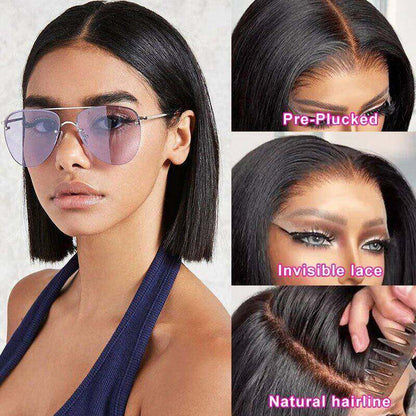Lightning Deal 4x4 Lace Closure Bob Straight Wig