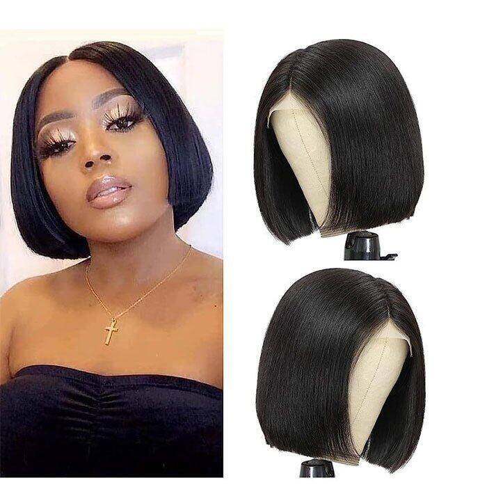13x1 Lace T Part Short Straight Bob Remy Wig