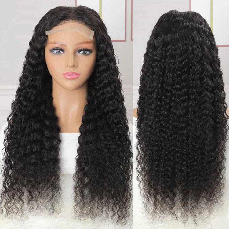 Glueless 4x4 Lace Closure Deep Wave 100% Wig