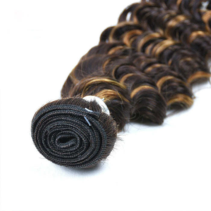Highlight P4/27 Deep wave 3 Bundles With 13x4 Transparent Lace Frontal