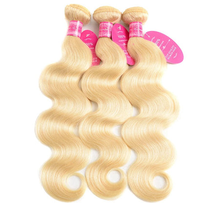 613 Blonde Color Body Wave 4 Bundles Virgin Human Hair Extensions