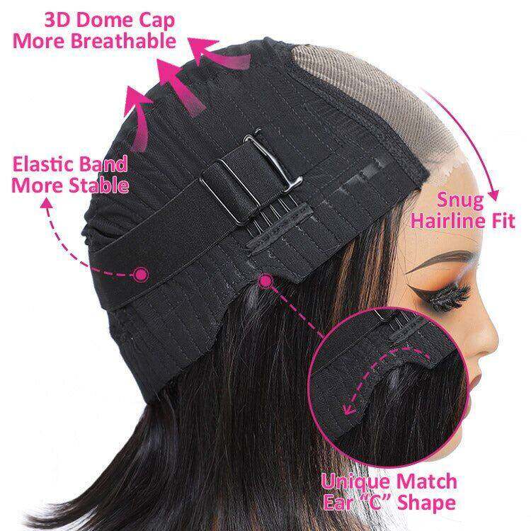 Glueless Max-cap Superlove Wear Go Pre-Cut 10 inch Straight Hair BOB Wig