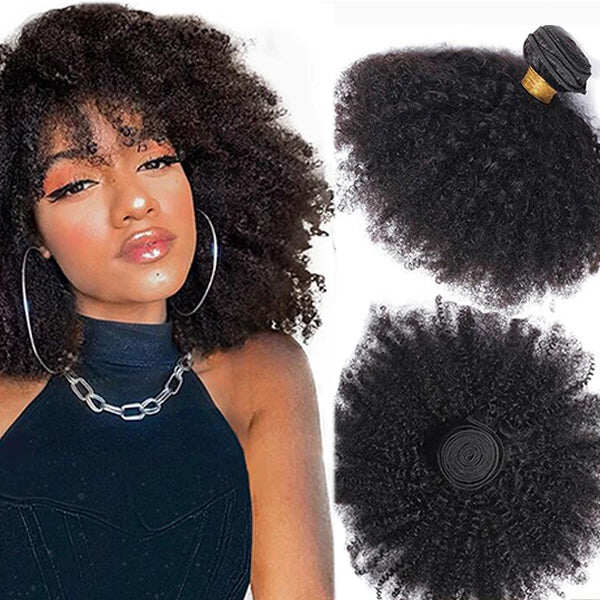 Hair Afro Curly 2 Bundles Virgin Human Hair Bundle Deal Hair Extensions