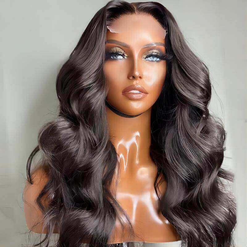 Glueless 4x4 Transparent Lace Closure Body Wave Wigs 100% Human Hair