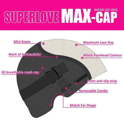 Glueless Max-cap Superlove Wear Go Pre-Cut 20 inch Body Wave Human Hair Wig