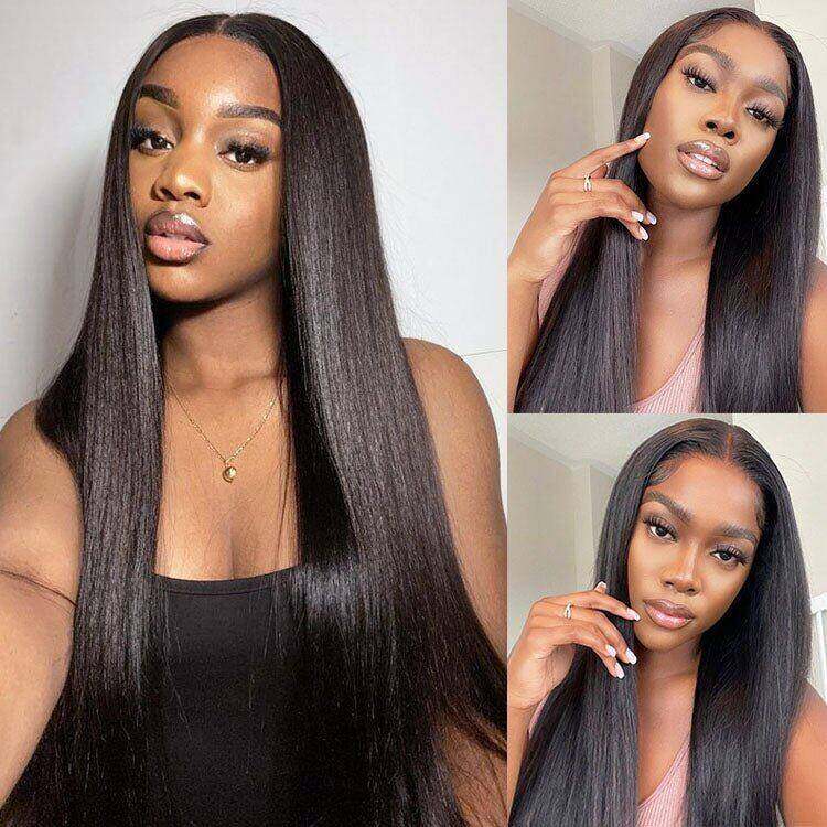 5x5 Lace Closure Straight Wigs For Black Women