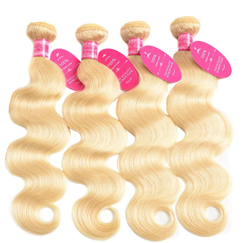 613 Blonde Color Body Wave 4 Bundles Virgin Human Hair Extensions
