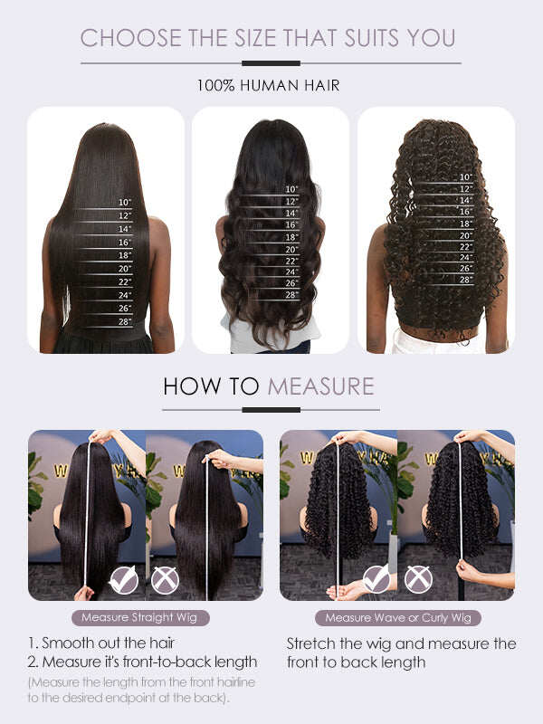 13x6 Glueless Lace Front Wig – Pre-Everything Drawstring Dome Cap, 180% Density Wear & Go Wig – US Stock