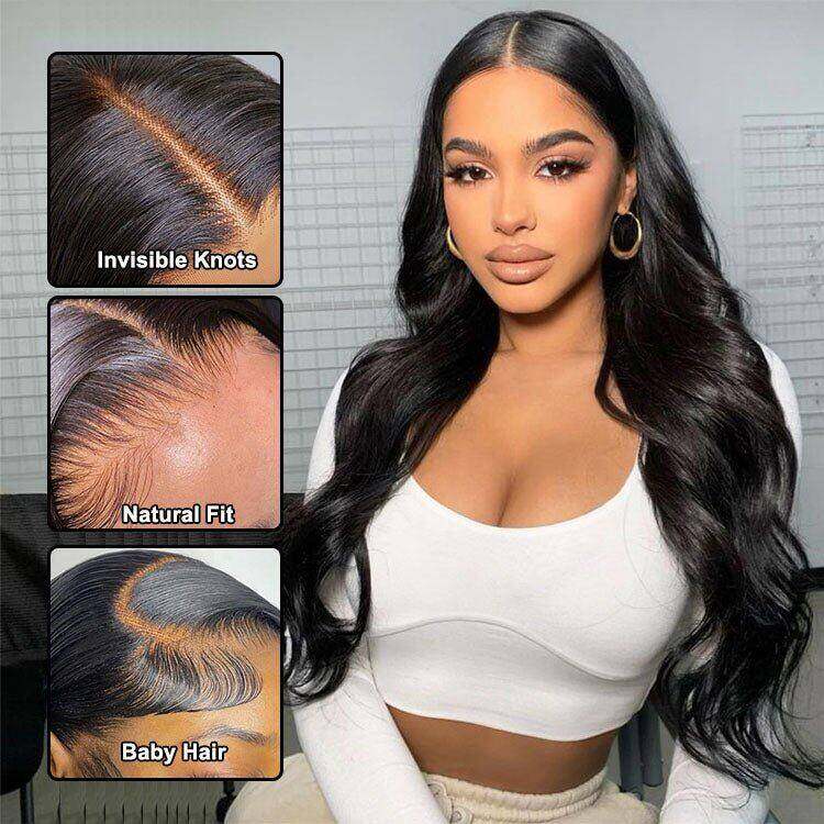 4x4 Lace Closure Body Wave Wigs Preplucked With Baby Hair