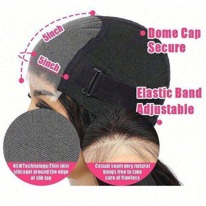 Glueless Max-cap Super Double Drawn 5X5 Straight BOB Wig 250% density