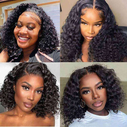 Superlove Glueless 4x4 Lace Frontal Water Wave Bob Human Hair Wig