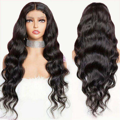 4x4 Body Wave Remy Hair Wigs Natural Black With Baby Hair