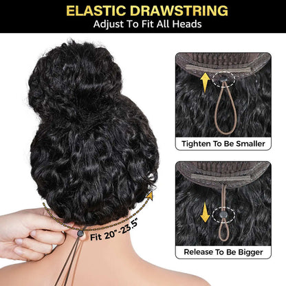 Full Burmese Curly 13x6 Lace Frontal Glueless Wigs #4 Chocolate Brown Color 220% Density Water Wave Virgin Human Hair Wigs Pre Plucked Natural Hairline #SummerVibes