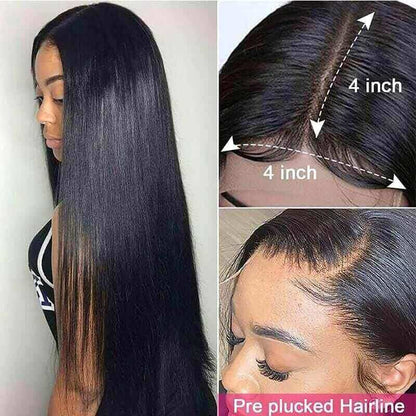 4x4 Lace Closure Wig for Black Women Straight Pre Plucked with Baby Hair