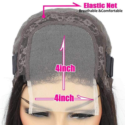 4x4 Body Wave Remy Hair Wigs Natural Black With Baby Hair