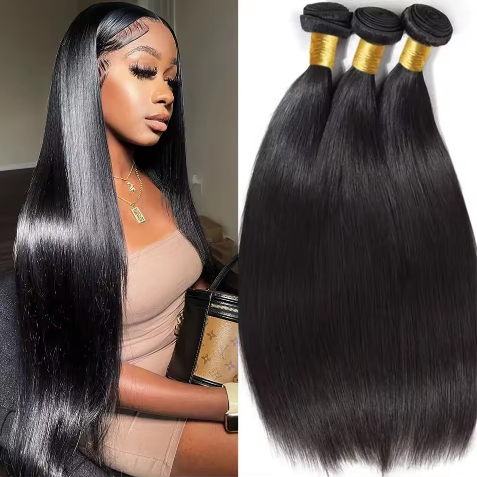 3 Bundles Straight Virgin Human Hair Extension 8-40 inches