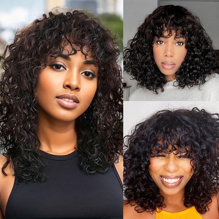Superlove Readytogo Glueless Water wave Short Bob Wig with Bangs