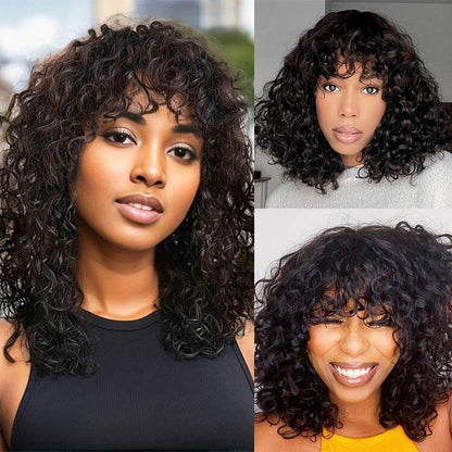 Superlove Readytogo Glueless Water wave Short Bob Wig with Bangs