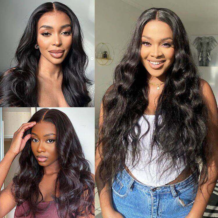4x4 Lace Closure Body Wave Wigs Preplucked With Baby Hair