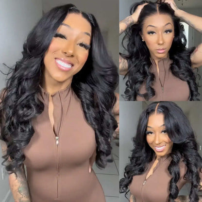 Body Wave 13x6 Lace Frontal Wig Human Hair Pre Plucked Pre Bleached 180% Density Beginner Friendly