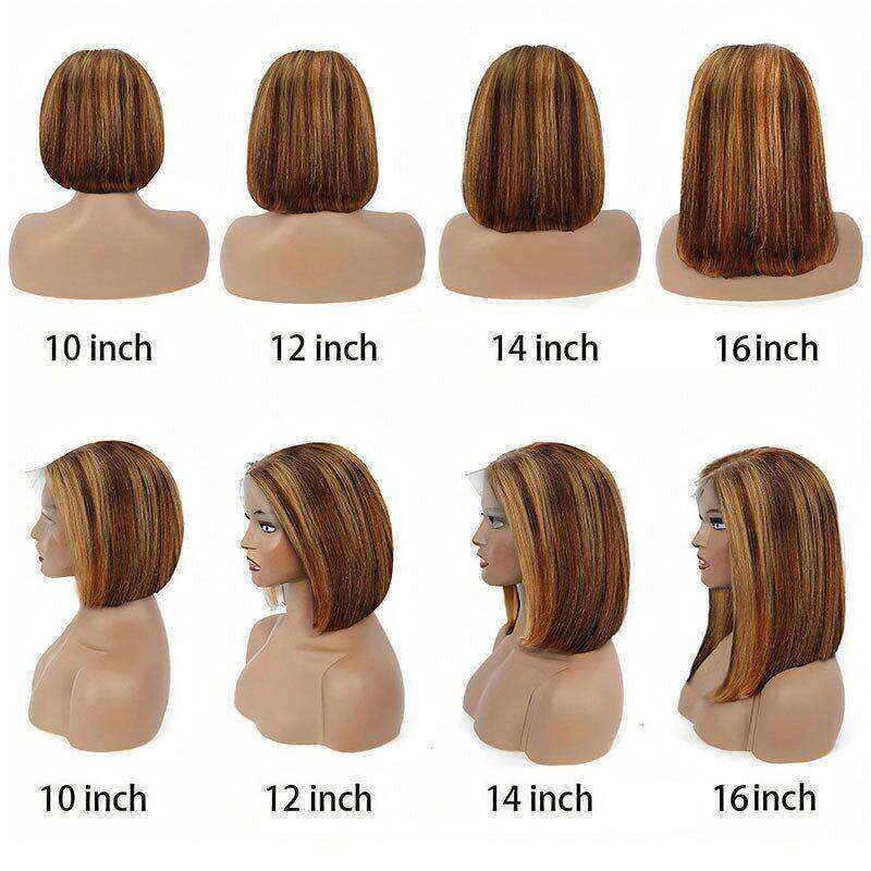 Lightning Deal 13x4 Lace Frontal Honey Blonde Ombre Highlight Bob wig